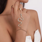 Boho Snake Finger Ring Chain Bracelet